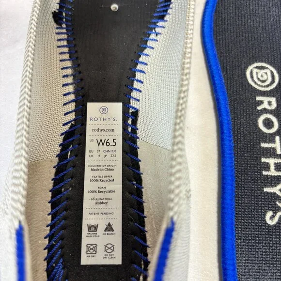 Rothy's The Point Dove Gray Knit Ballet Flats Women's Size 6.5 - Picture 9 of 9